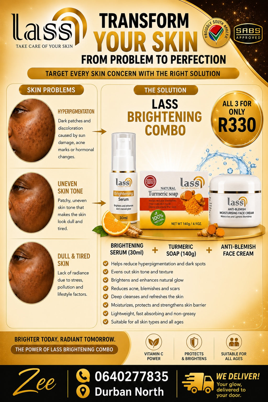 Lass Brightening Combo with Turmeric Soap R330