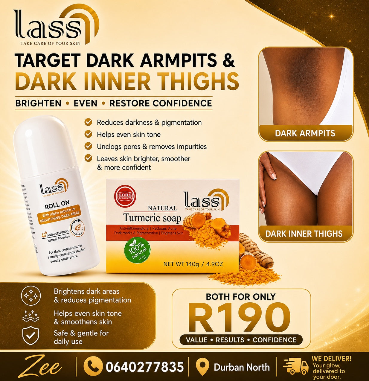 Lass Roll-On and Turmeric Soap Combo R190
